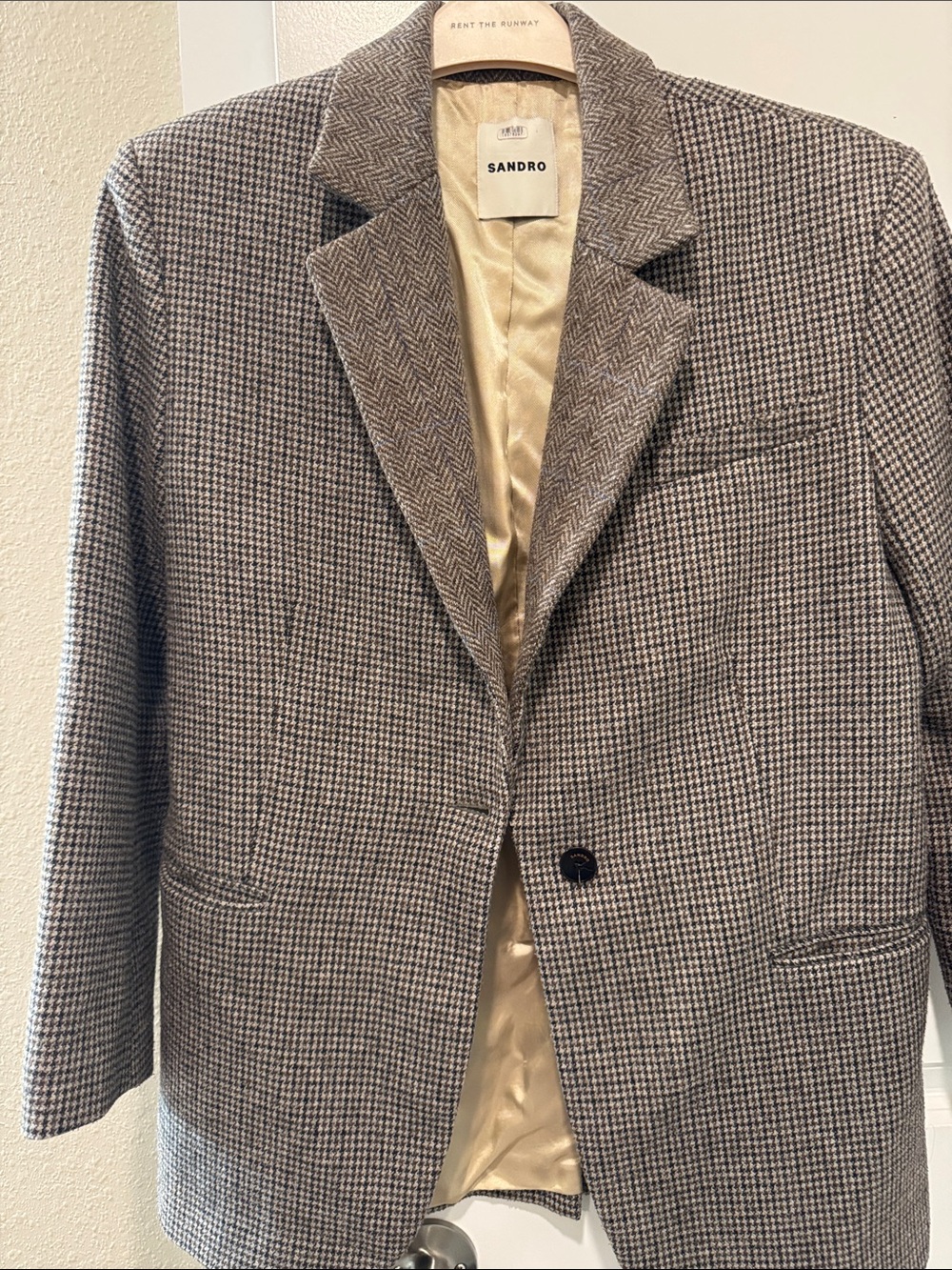 Sandro Woven Houndstooth oversized Blazer - Picture 6 of 7